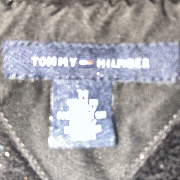 Tommy Hilfiger Womens Medium Black Faux Fur Lined Short Jacket Bomber Jacket EUC - Picture 10 of 10